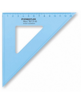 Треугольник пластиковый "Прямой угол", голубой, Staedtler