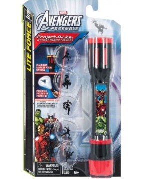 Фонарик-проектор "Мстители: 3 в 1" (фонарь + лампа + проектор), Marvel Avengers
