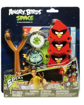 Angry Birds Space Игра на меткость (подвесная мишень, рогатка и 3 липучки-бросалки)