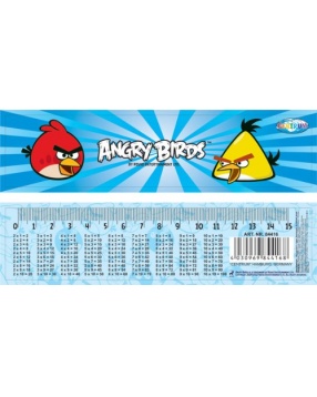 Линейка-закладка пластиковая  Аngry birds, 15см