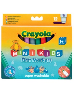 Набор из 12 цветных фломастеров для малышей, Crayola