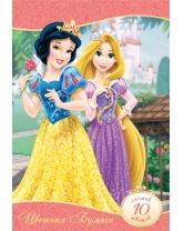 Цветная бумага двусторонняя, 10 цветов, Disney Princess